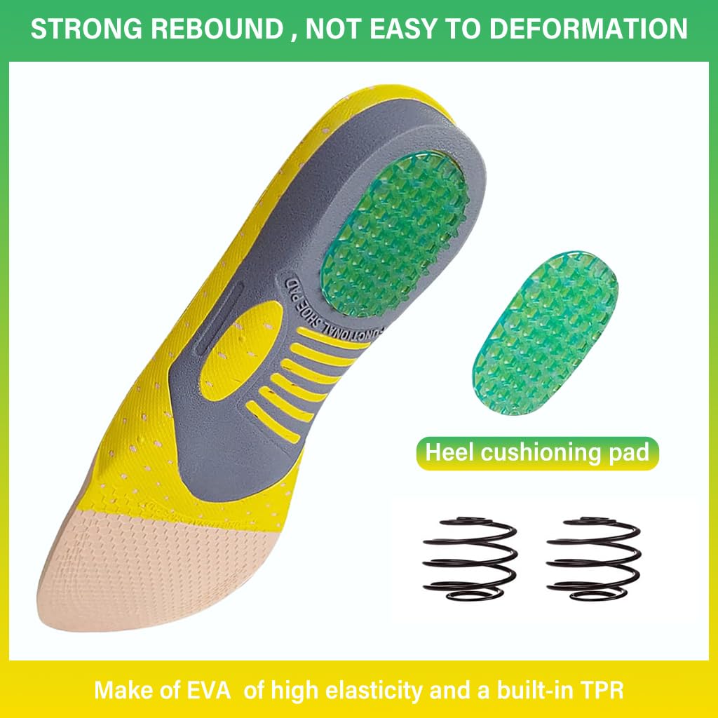 Optifit Orthotic Insoles for Walking and Running featuring EVA and Gel Support | Unisex Size 7-13