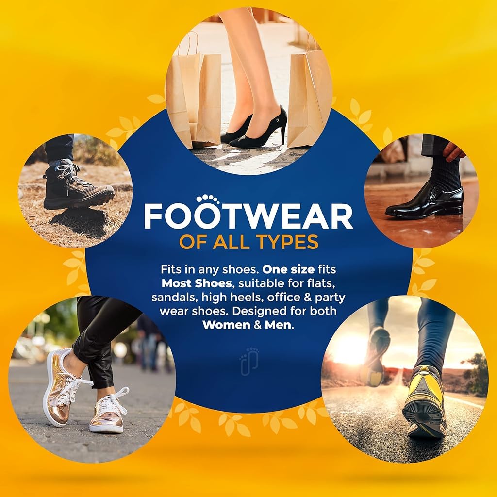 PALAY Foot Support for High Heels with Anti Slip Adhesive Gel Cushion Pads | 2 Pairs for Men and Women
