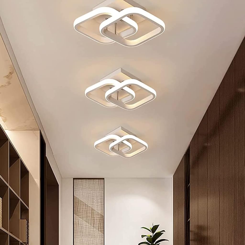 ELEPHANTBOAT LED Drop Ceiling Lights for Bedrooms and Living Rooms with 24W Curved Design | Metal Flush Mount with Remote Control