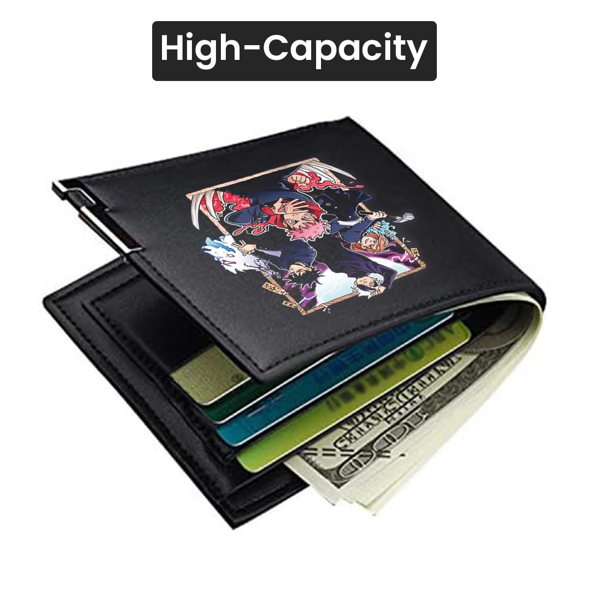 Fancyku Jujutsu Kaisen Wallet featuring Bi Fold Design with Printed PU Leather Cover for Fans