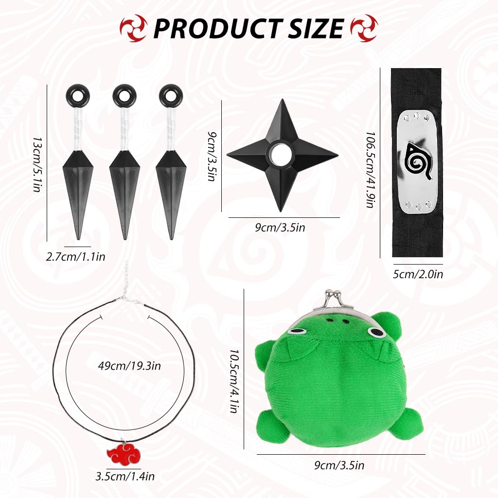 PATPAT Anime Cosplay Props Set for Fans with 7 Pieces including Kunai Necklace & Headband