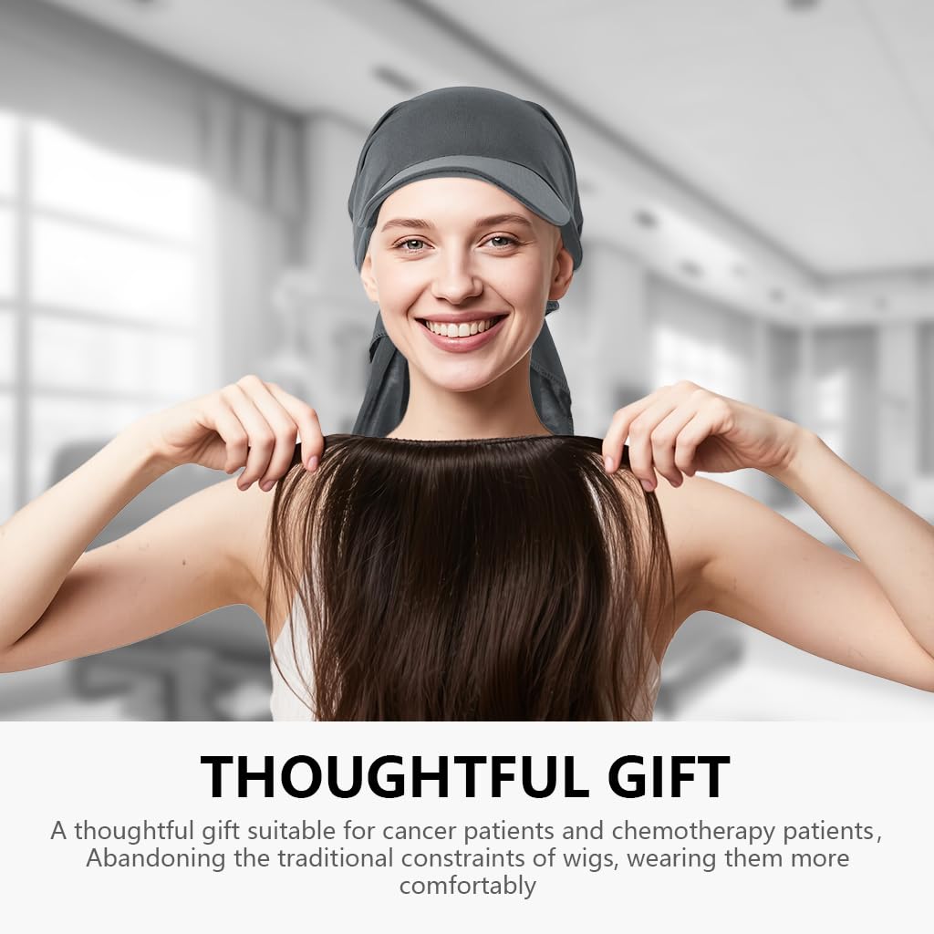 SANNIDHI Skull Cap for Women featuring Stretchy Tie Back Design in Breathable Grey Fabric