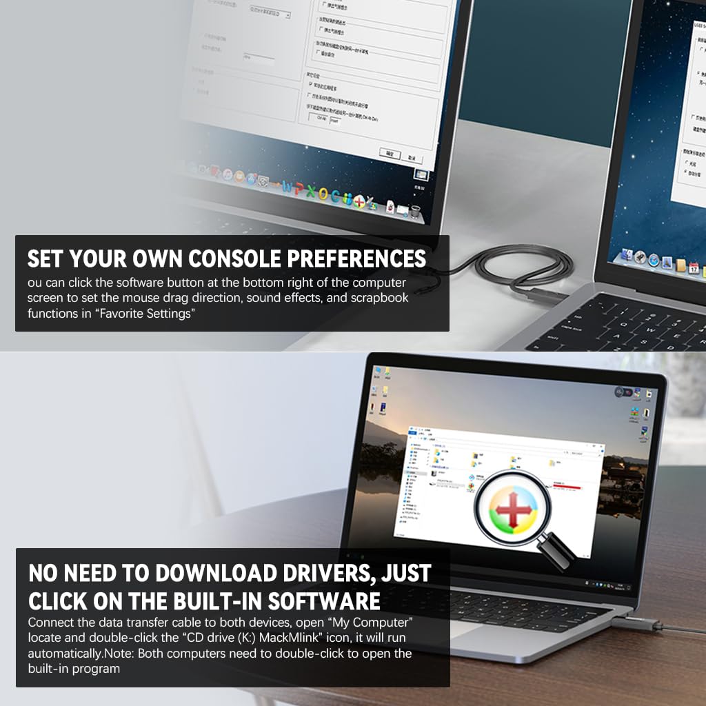Verilux USB to USB Cable 6.6ft for Laptops and Tablets featuring 2 in 1 Type A/C Design