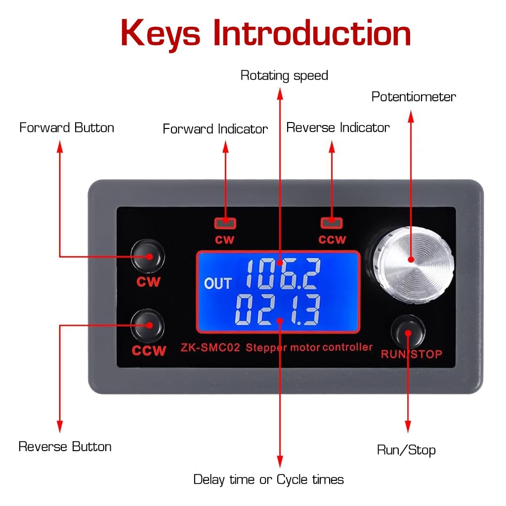 Serplex Stepper Motor Driver Controller Board for NEMA 17 23 featuring Dual Rotation Control and LCD Display | 3 PCS