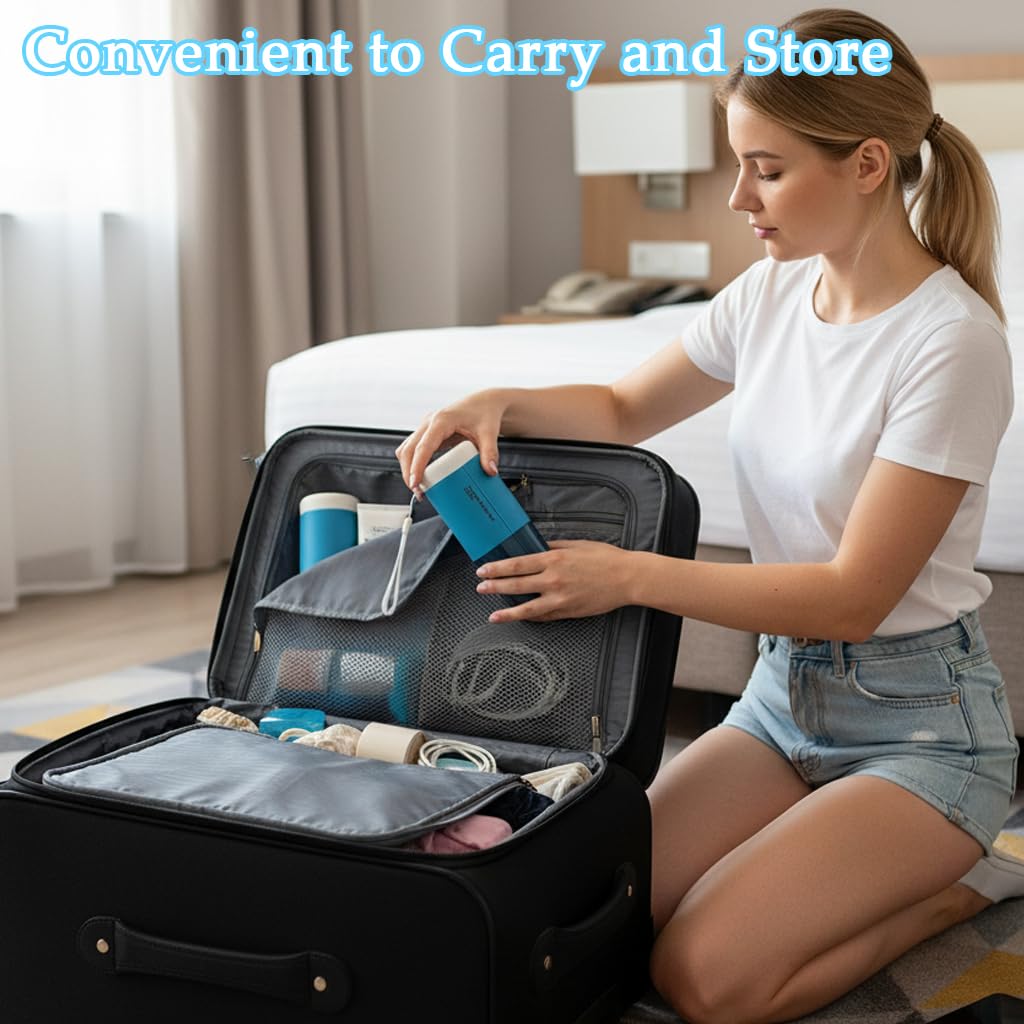 ZIBUYU Travel Wash Cup for Trips with Leak-Proof Snap-Lock and Blue PP Organizer | Compact Toiletry Case