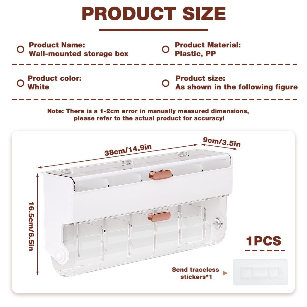 HASTHIP Underwear Storage Box with 11 Clear Compartments and Double Layer Design | Waterproof Wall Mounted Organizer 38x9x16.5cm
