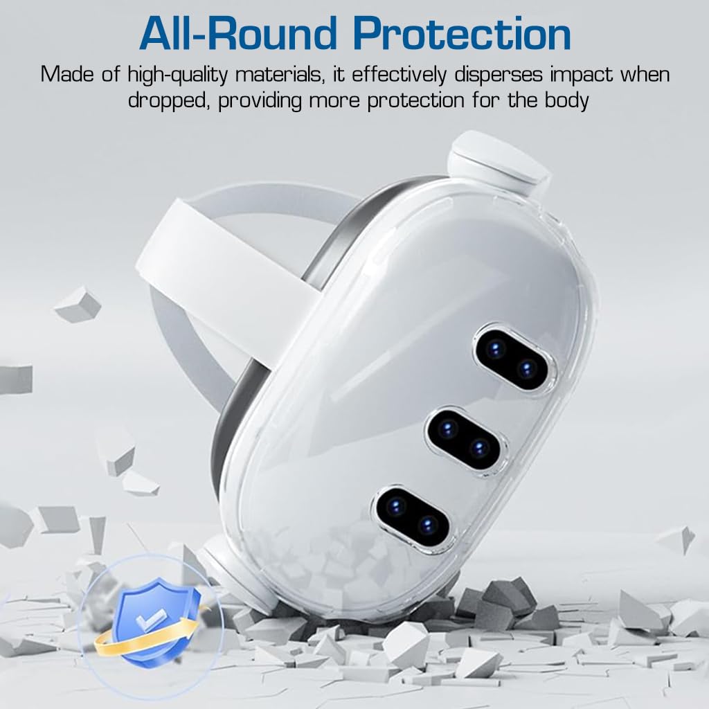 ZORBES Protective Case for Meta Quest 3 with Clear Shell Cover and Lens Film | VR Accessories