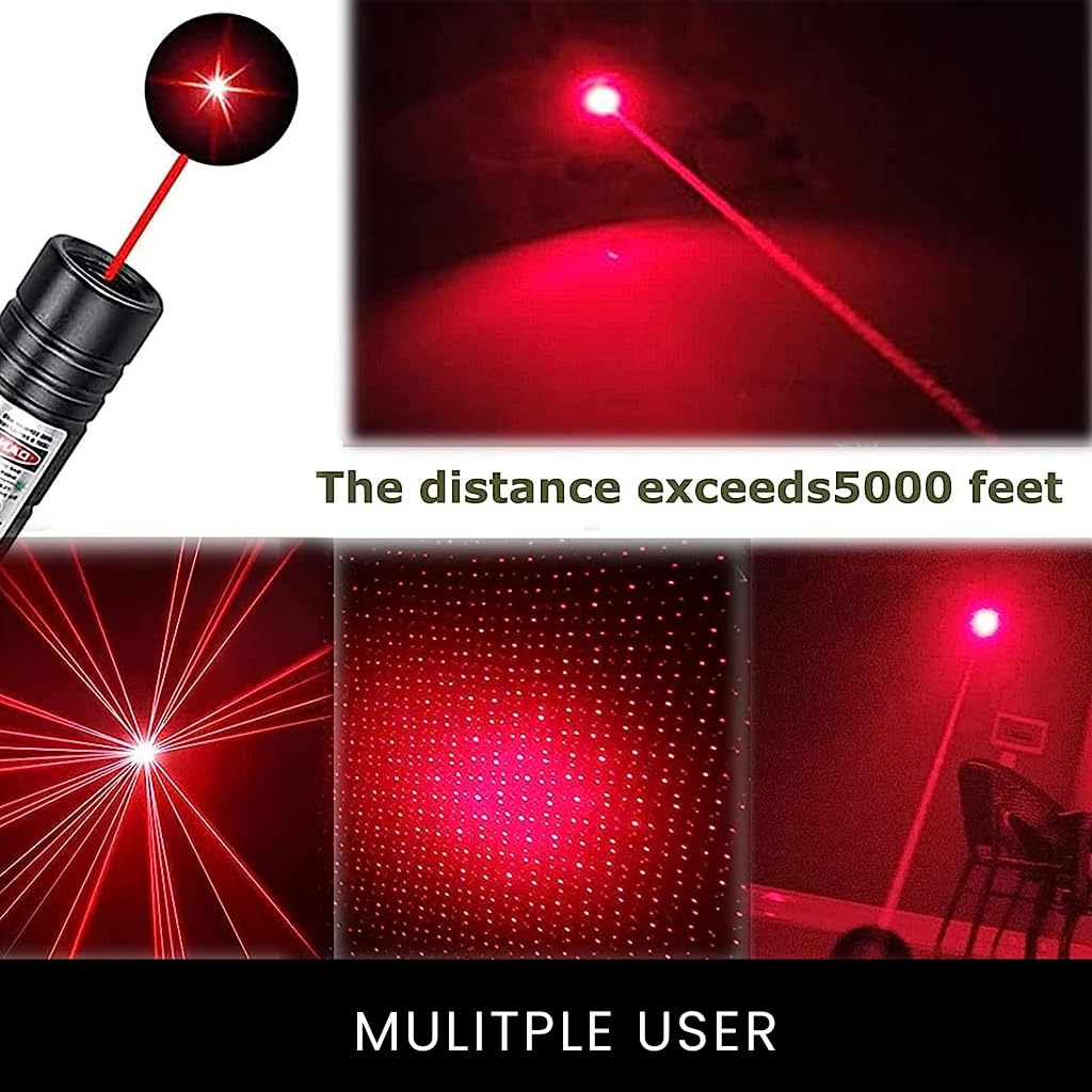 Climberty Laser Pointer for Presentations and Stargazing with 2000 Metre Range featuring Rotating Star Cap | USB Rechargeable Red Light