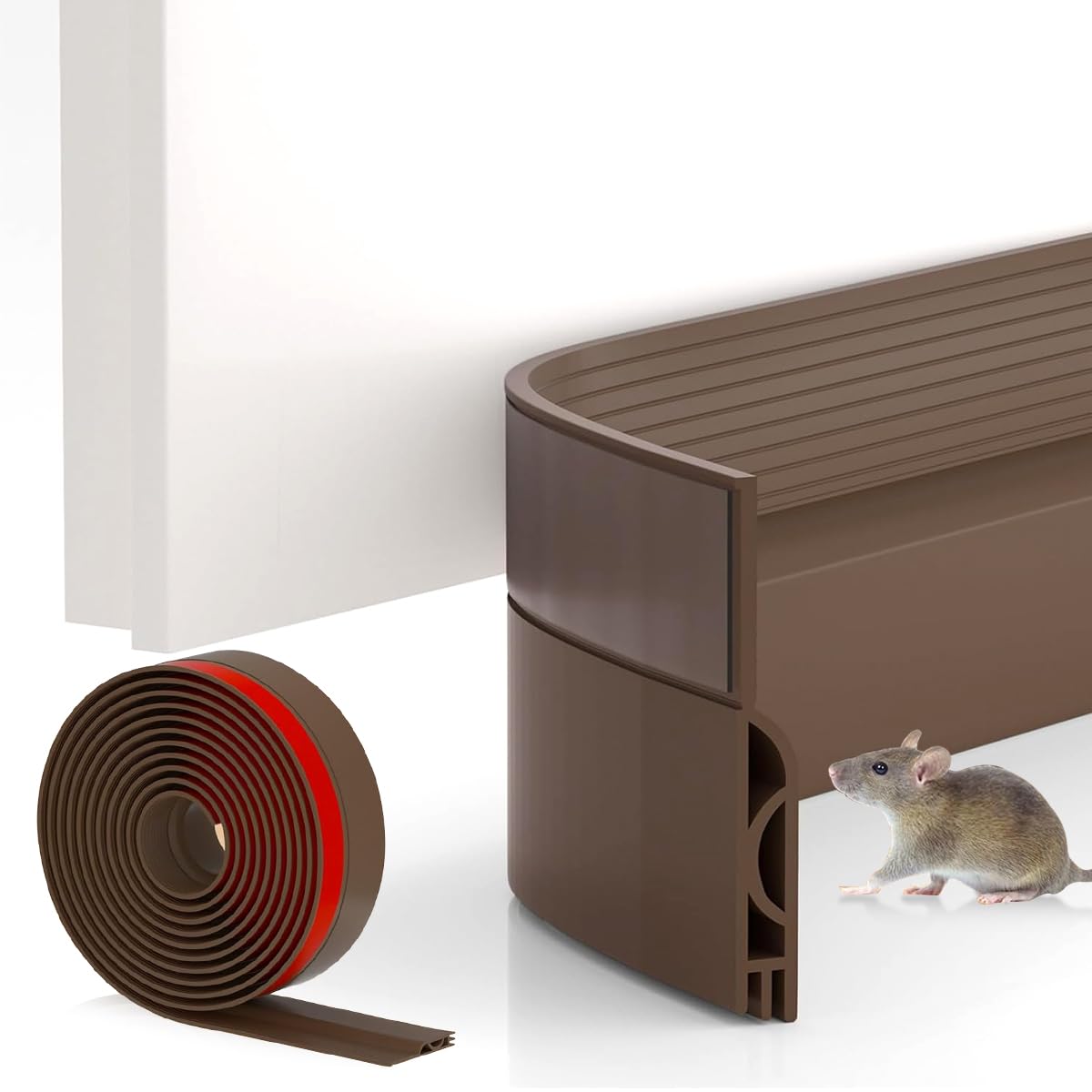 HASTHIP Door Seal Strip for Doors and Windows featuring 3.3ft TPE Rubber Self Adhesive | Weatherproof Gap Noise Protection