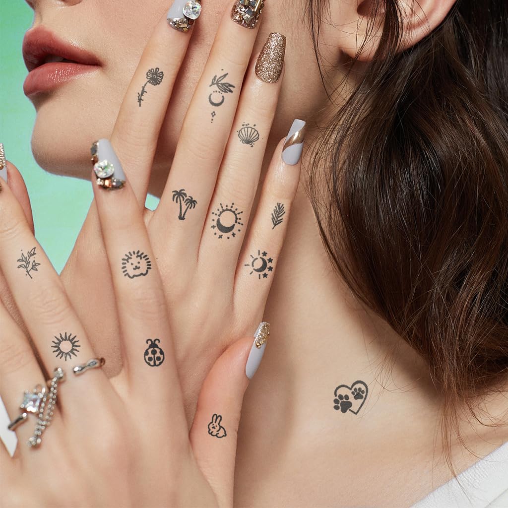 MAYCREATE Temporary Tattoos for Kids and Adults featuring 5 Sheets 77 Designs | Sweatproof 2‑Week Body Stickers
