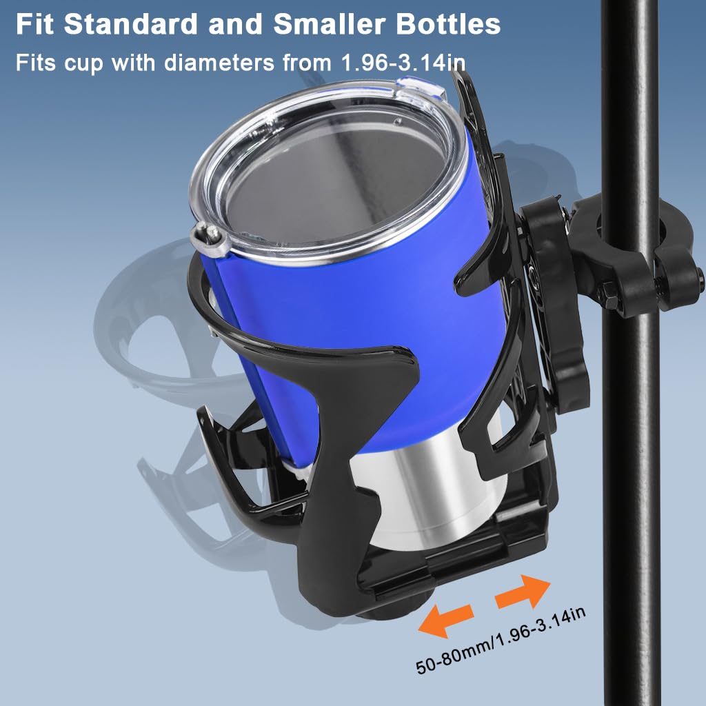 STHIRA Universal Bottle Holder for Bike and Motorcycle with Non Slip Screwfix Mount | Adjustable ABS Cup Bracket for Handlebar