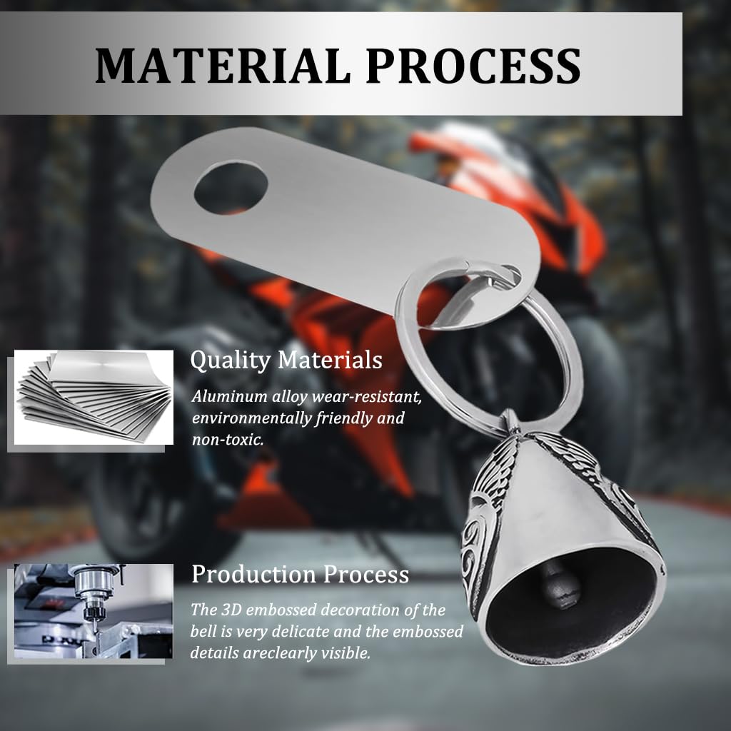 STHIRA Motorcycle Bell for Bikers with Angel Wing and Heart Design | Metal Alloy Lucky Charm Keychain