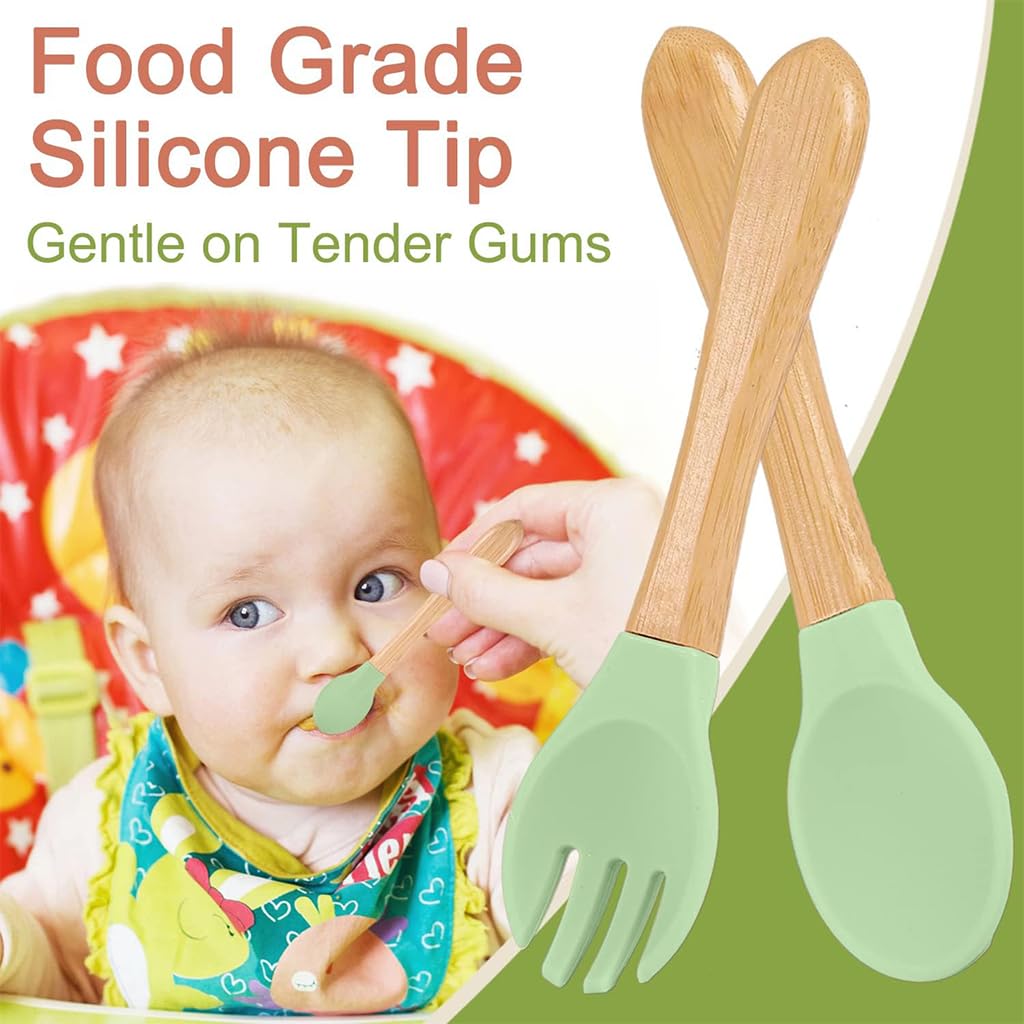 SNOWIE SOFT Baby Plate Kit for Toddlers with 3 Pcs Set featuring Suction Cup Bamboo Dish | BPA-Free and Dishwasher Safe