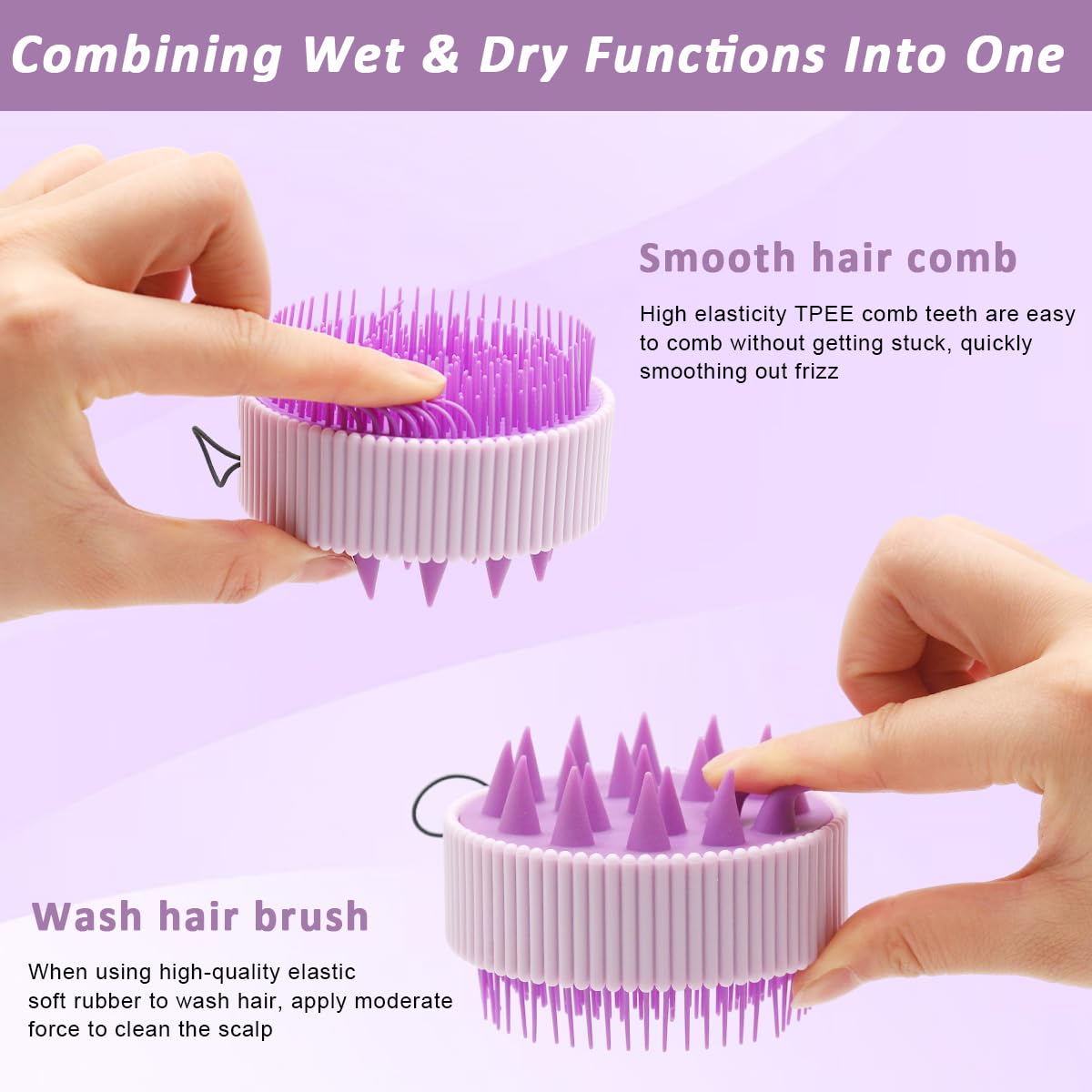 HANNEA Scalp Massager for Wet and Dry Use featuring Double Sided 3.15 in Design | Relaxing Scalp Care