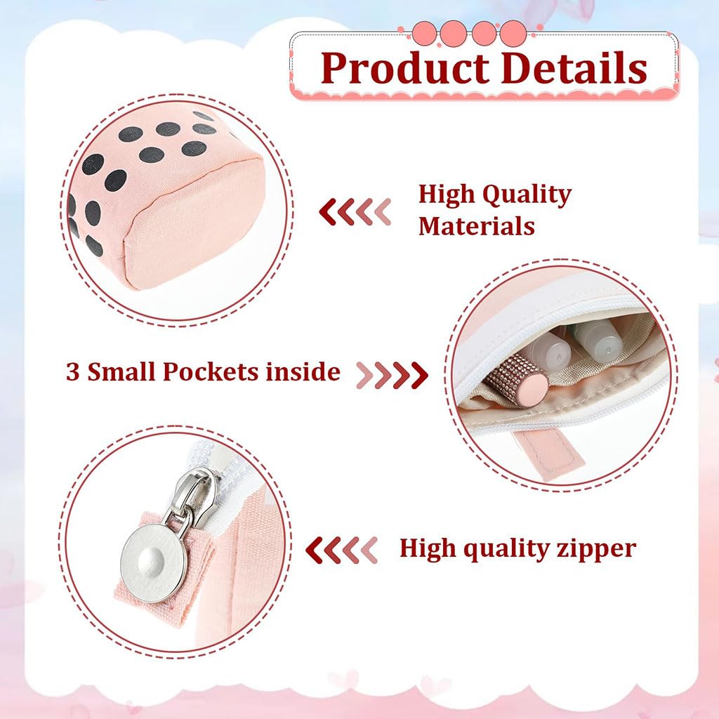 Zibuyu Telescopic Standing Pencil Case for School and Office featuring Dual Handles and Canvas Design | Cute Pink Boba Tea Holder for Pens and Makeup