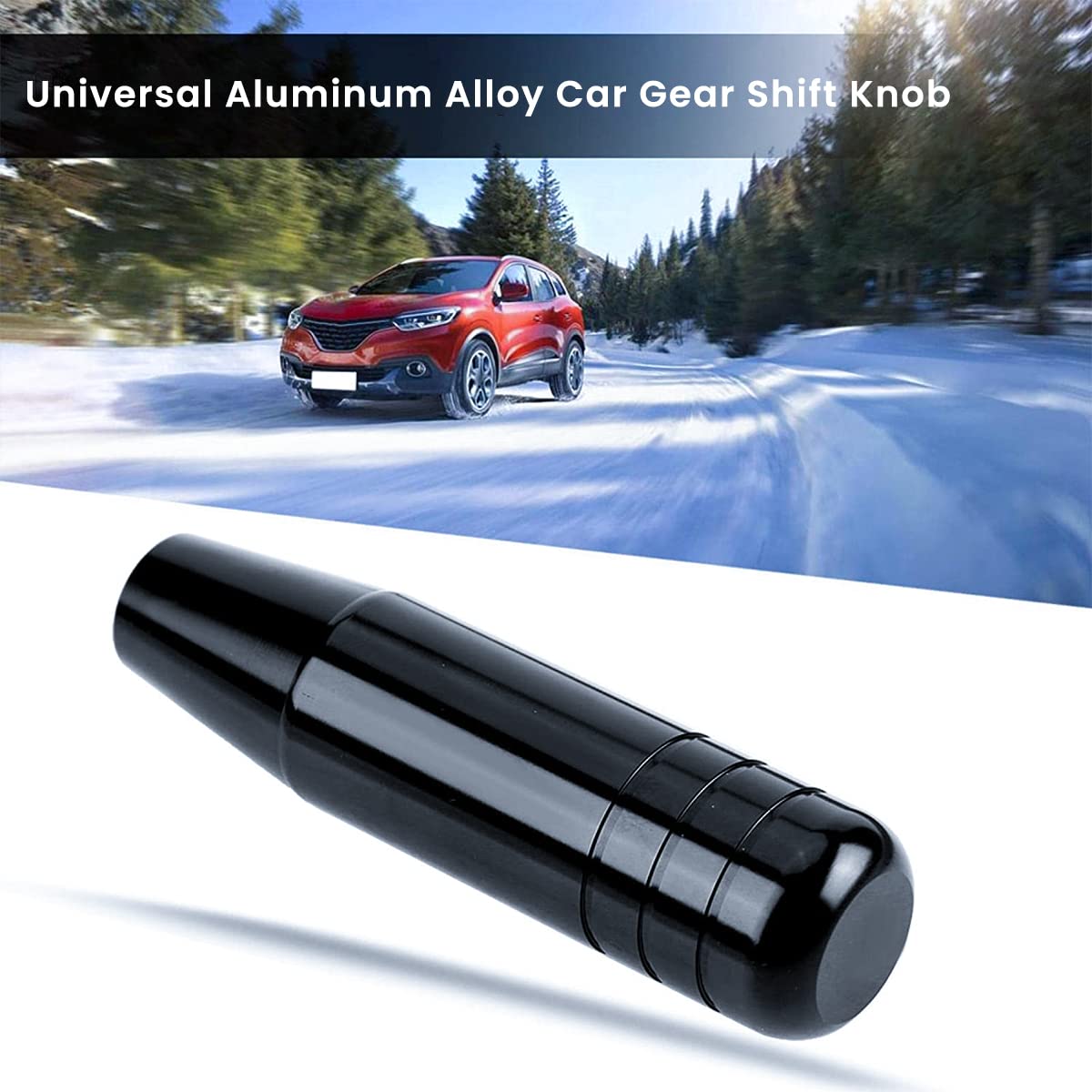Zibuyu Car Gear Shift Knob for Manual and Automatic Vehicles with 8 10 12mm Adapters | 7 Inch Aluminum Alloy Handle