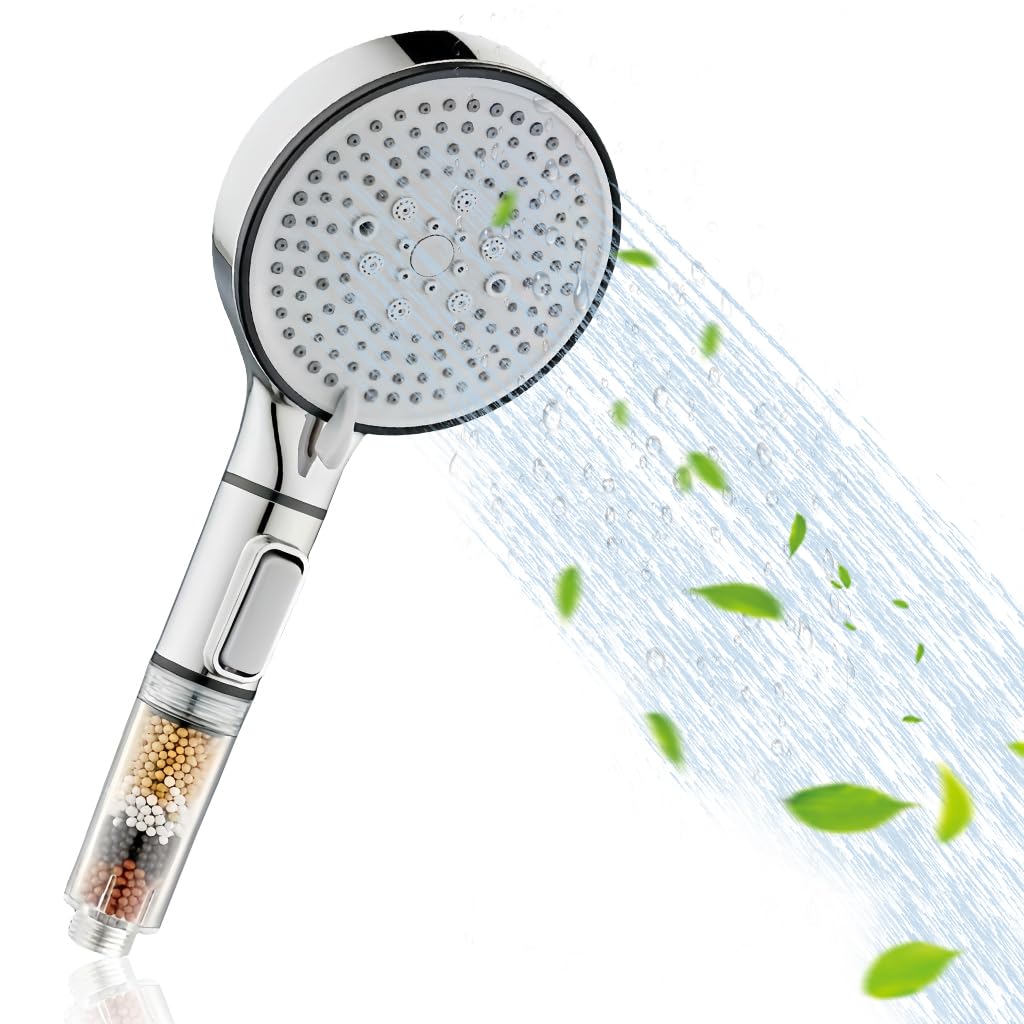 Supvox Hand Shower Head for Bathing and Spa with 5 Spray Modes and 15 Stage Filtration | Water Saving High Pressure Design