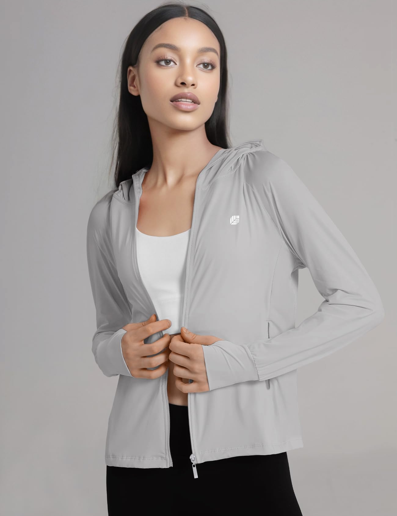 Venzina Women's UPF 50+ Lightweight Athletic Jacket for Outdoor Hiking with Wide Brim Hat and Face Shield | Quick Dry Nylon Sun Protection Hoodie