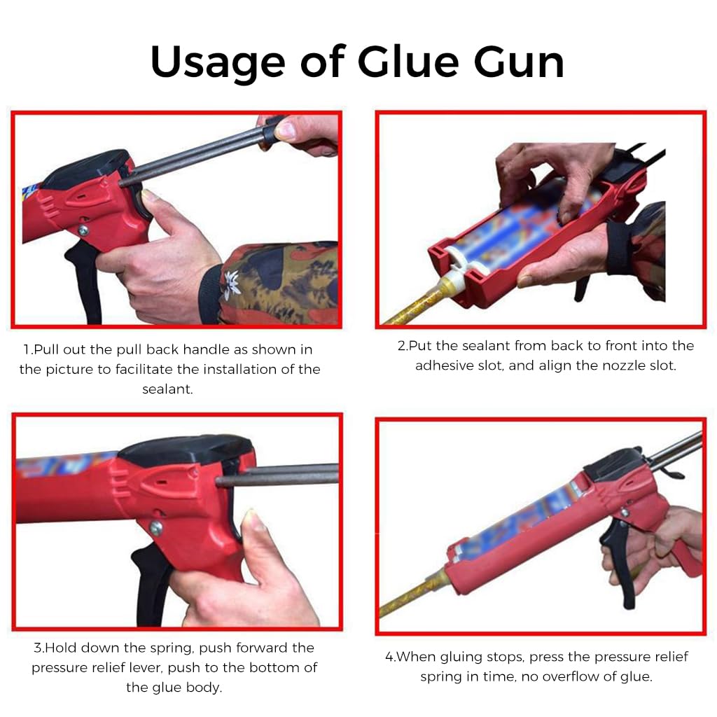 STHIRA® Application Gun Double Cartridge Gun Applicator Dual-tube Caulking Gun Labor Saving Caulk Glue Gun Sealant Gun Mastic Gun with Trigger Versatile Caulking Gun