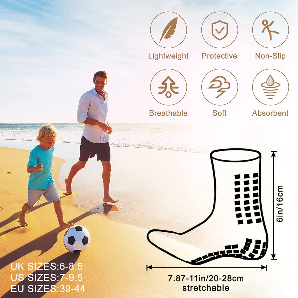 Proberos® Hi-Tech Performance Athletic Socks for Men Women, Rubber Anti-Slip and Thicken Cushion Sport Socks Ankle Length Socks for Badminton Soccer Running Gym & Indoor Training