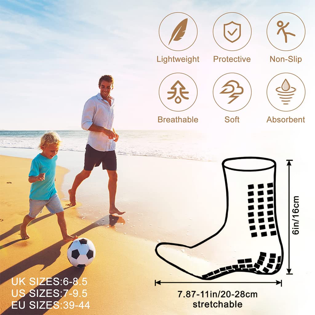 PROBEROS Athletic Socks for Men & Women with Anti Slip Rubber Dots | Ideal for Football and Gym