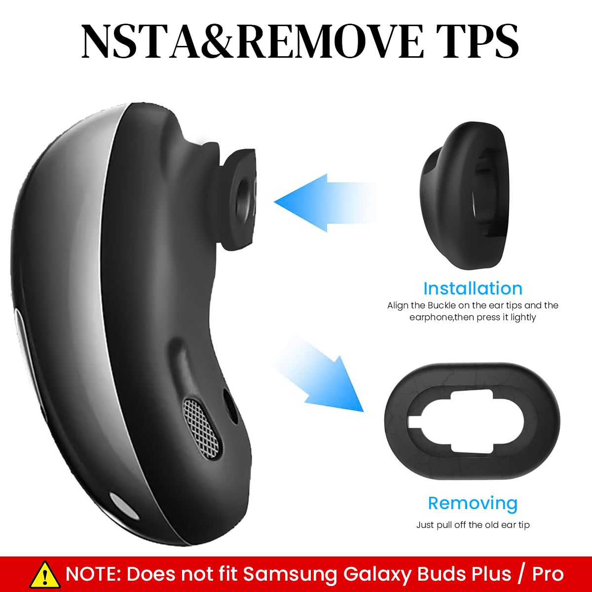 Verilux Earbud Tips for Galaxy Buds Live with Non Slip Leakproof Silicone Design | 6 Pairs