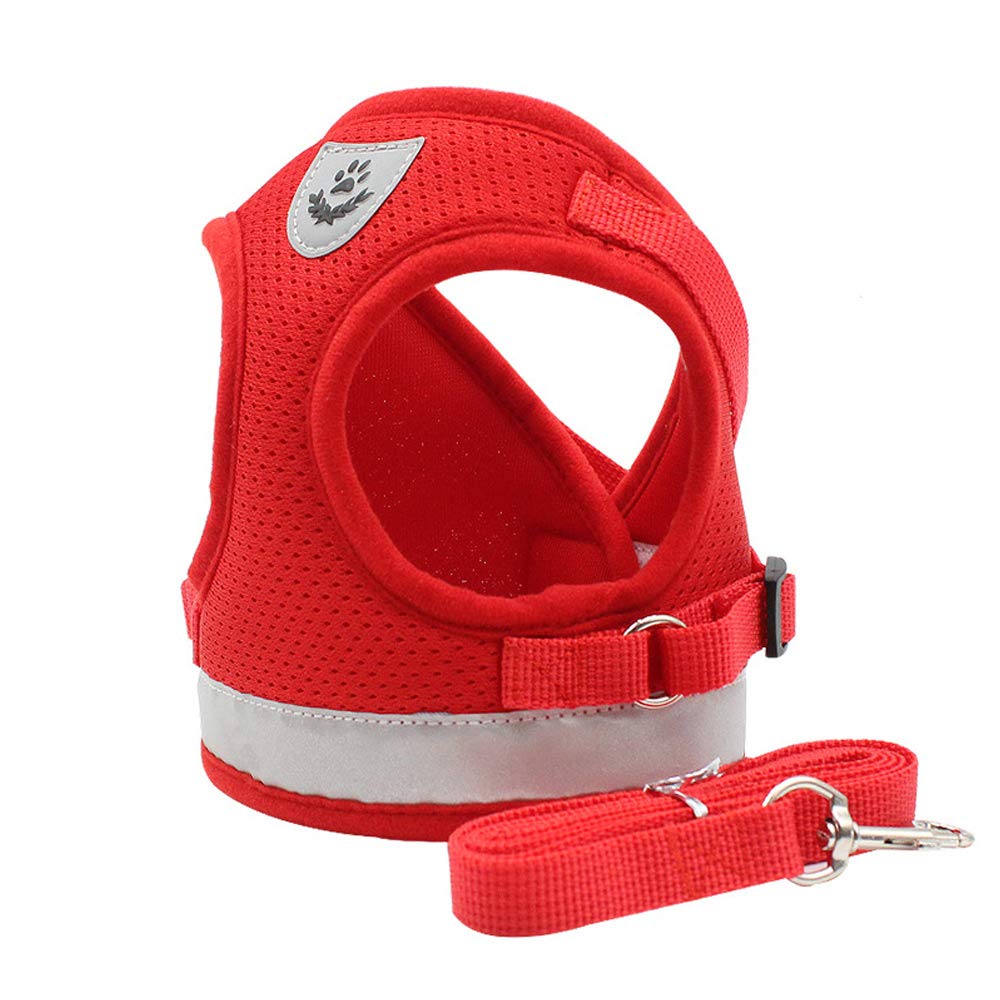 Qpets® Dog Harness for Large Dogs, Adjustable Dog Belt with Safety Reflective Strip, Breathable Mesh Fabric Cat Belt, Dog Vest Harness with Leash (Suitable for 6-9 kg)