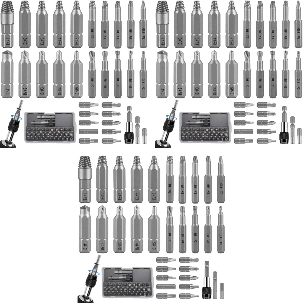 Serplex Screw Extractor Set for Removing Damaged and Broken Bolts 33 Piece S2 Steel Kit