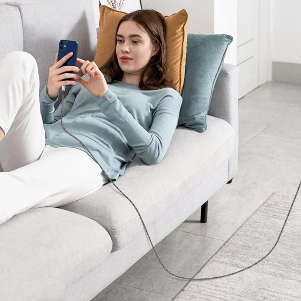 Verilux USB C to USB C Cable 10ft 60W Fast Charging with 480Mbps Sync | Braided Nylon