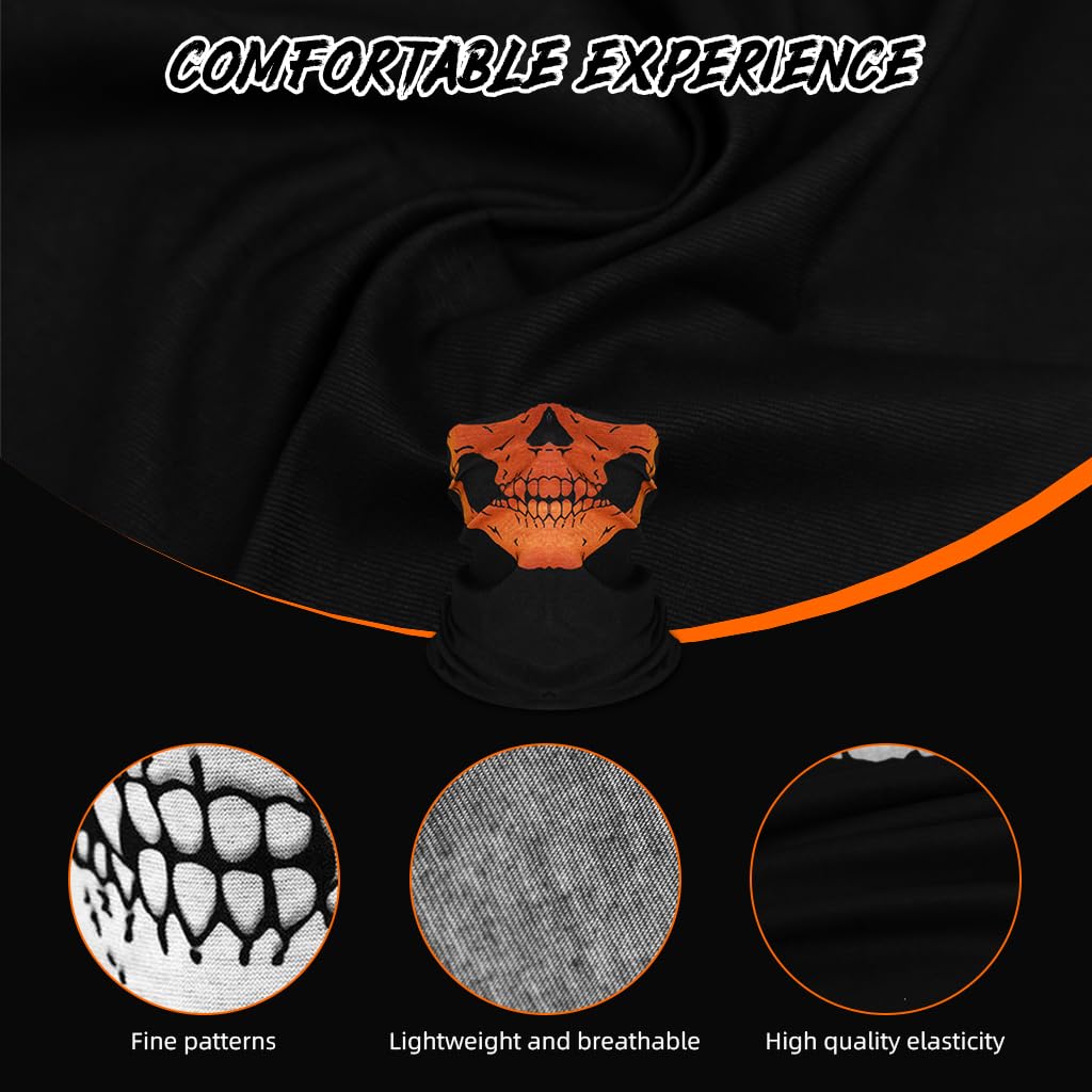 STHIRA Face Mask for Bikers 7 Pcs Set for Halloween with Quick Dry Breathable Soft Polyester | UV Protection for Men