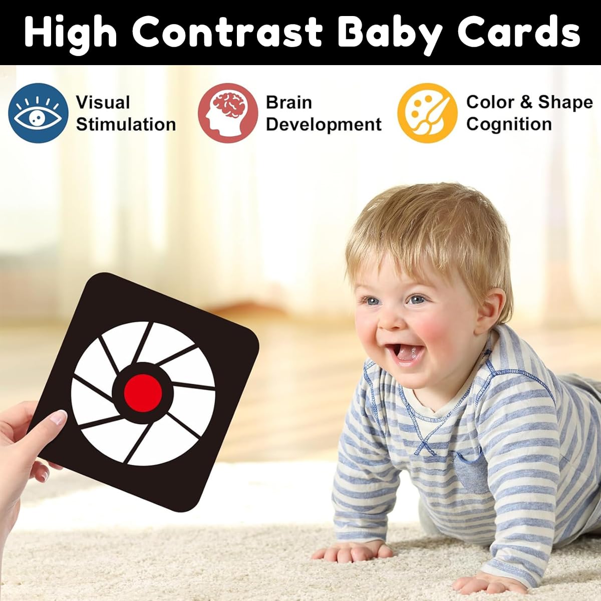 PATPAT Vision Stimulus Flash Cards for Infants featuring 80 pcs 4 stage designs | baby visual development