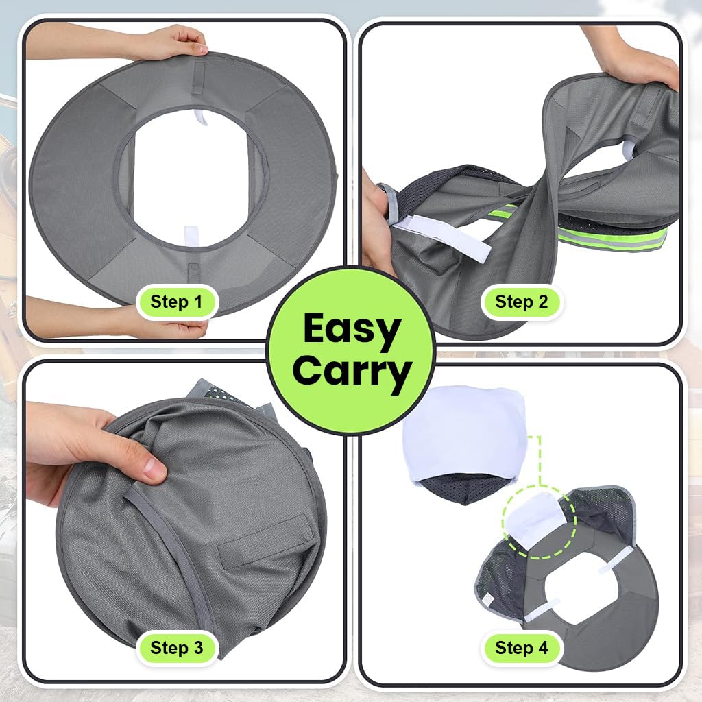 Serplex Hard Hat Sun Shade for Construction Helmets with Reflective Mesh and Neck Gaiter