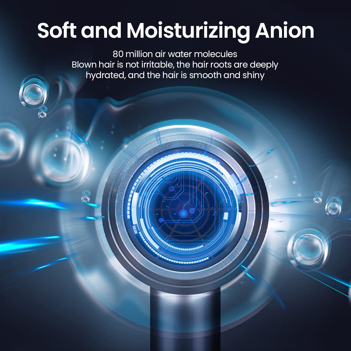 HANNEA Hair Dryer for Home and Travel with 1200W Motor and 58° Smart Temperature Control | Grey