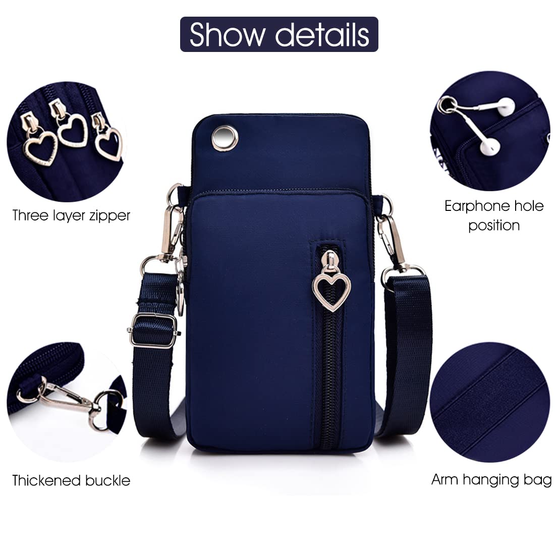 PALAY Small Crossbody Wallet Phone Bag for Women with Credit Card Slots and Waterproof Oxford Cloth | 2PCS Set