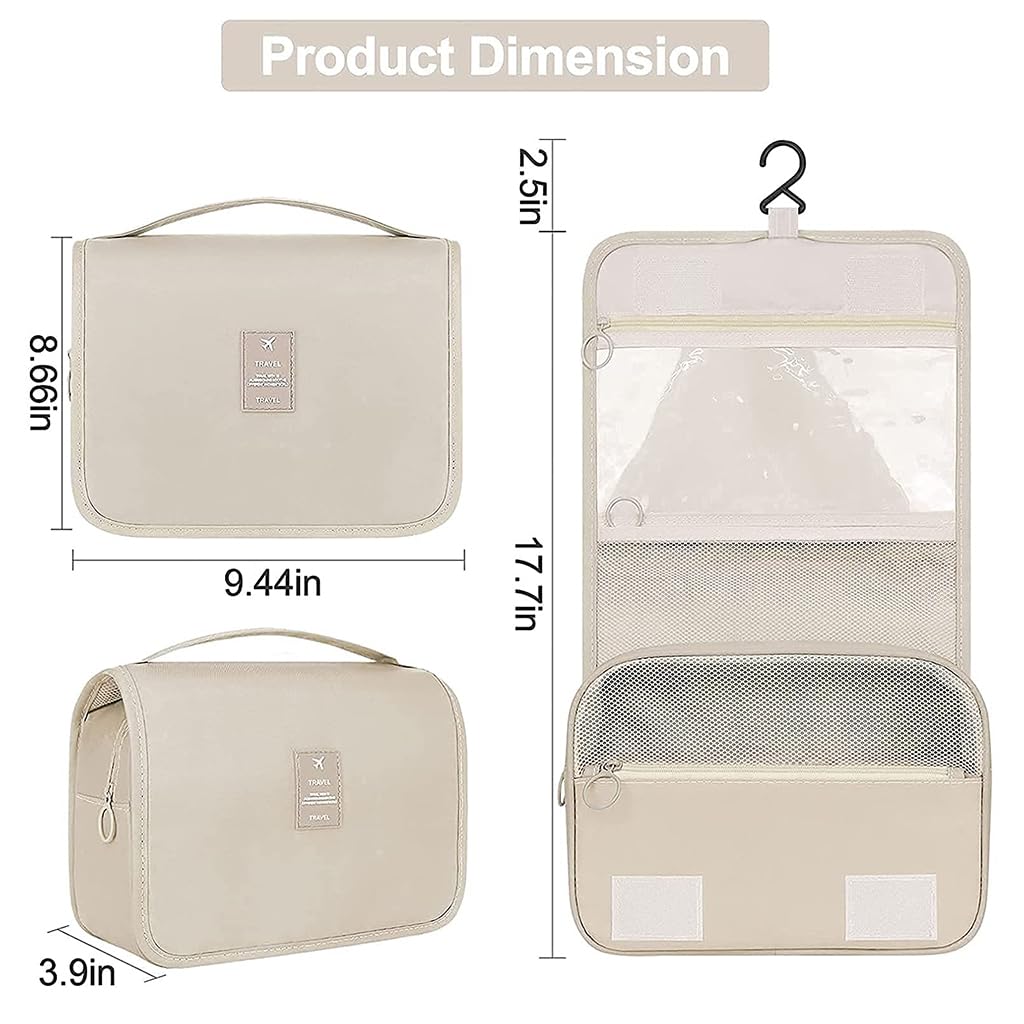 ZIBUYU Foldable Hanging Travel Toiletry Bag for Organized Trips with Waterproof Compartments | Portable Cosmetic and Accessory Storage