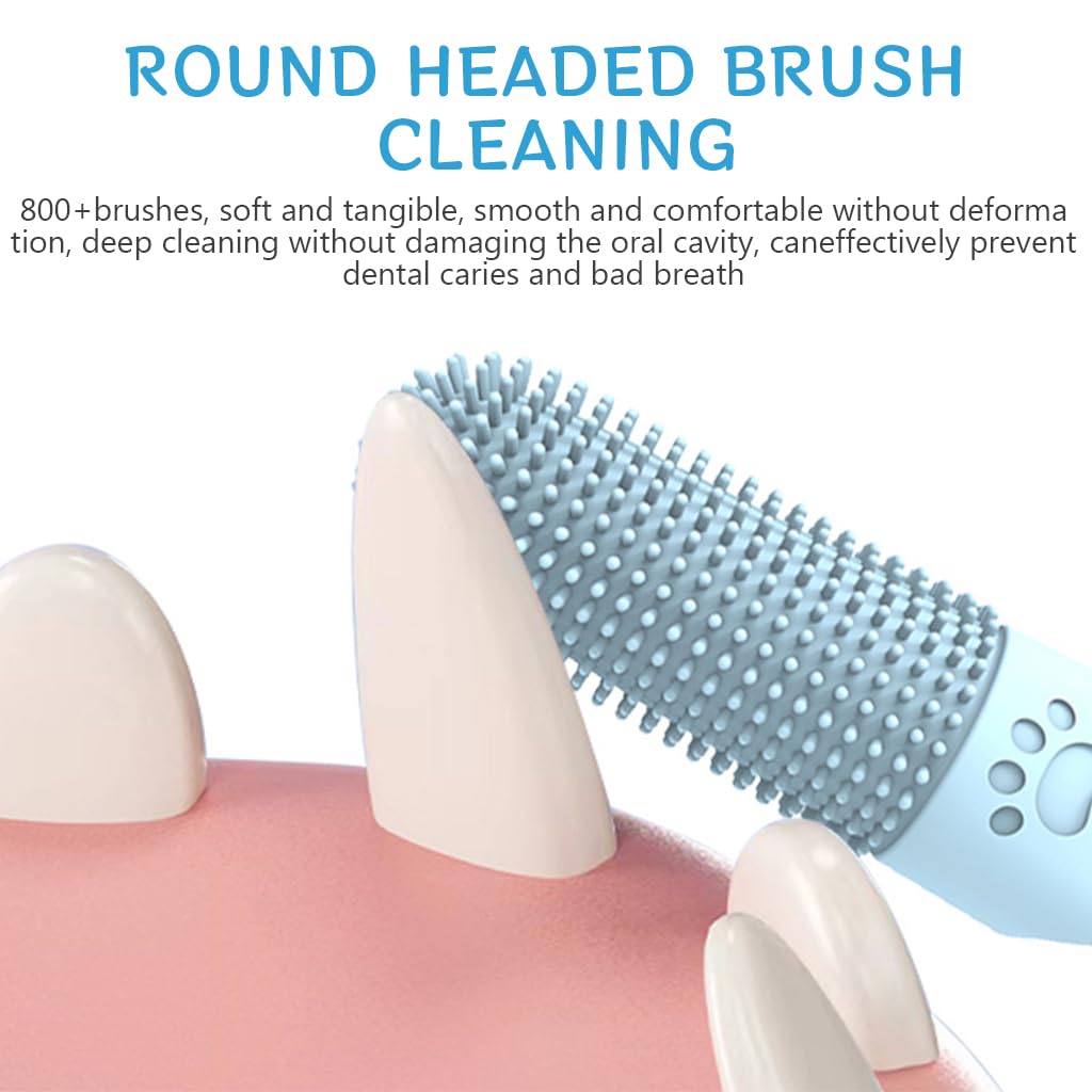 Qpets Dog Finger Toothbrush for Effective Plaque Removal featuring 360° Silicone Bristles
