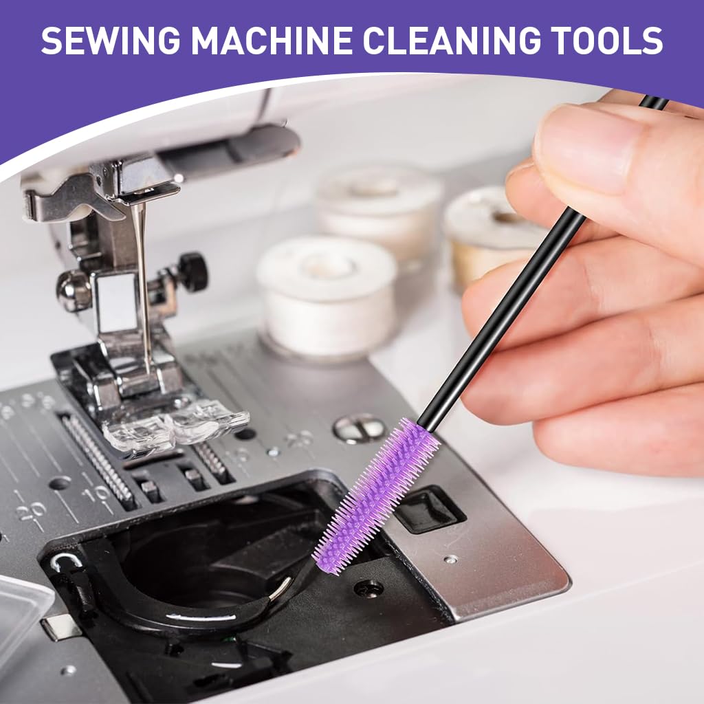 ELEPHANTBOAT Nook and Cranny Cleaning Brushes 20 Pcs for Sewing Machines with 4 Bristle Shapes