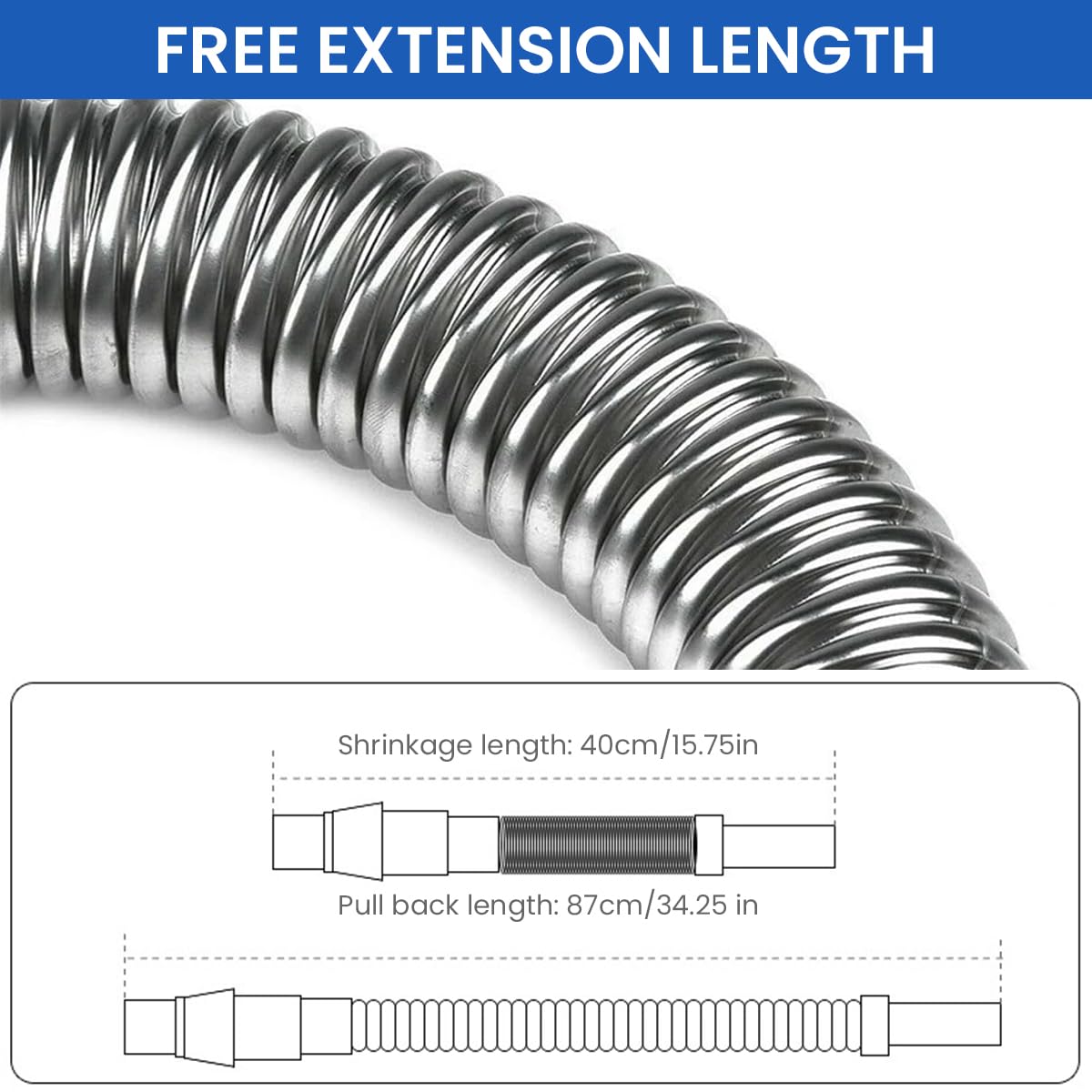 Supvox Sink Sewer Pipe Hose for Kitchen and Bathroom with 39cm Extendable Design | Flexible Anti Odor Leakproof ABS Drain Tube