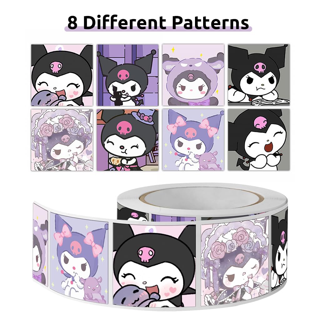 HASTHIP Kuromi & Sanrio Stickers for Journaling and DIY Crafts featuring 500pcs 8 Designs | Cute Decals for Kids Teens and Adults