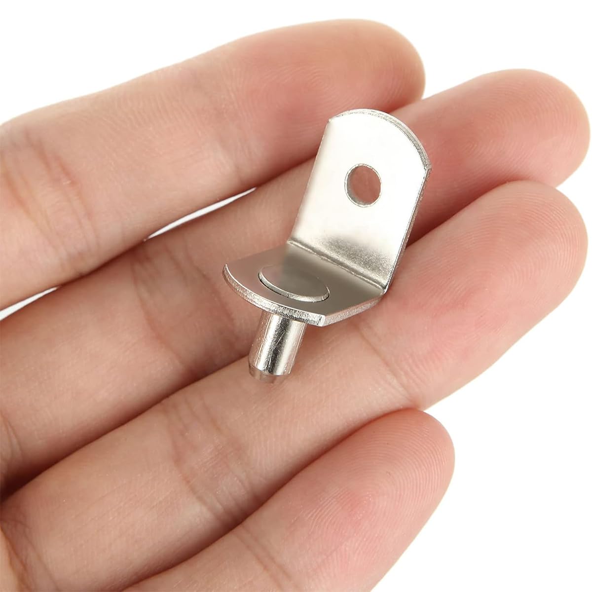 Serplex L Shaped Metal Brackets for Shelf with Screw Mounted Supports 100 pcs | 0.25 in Pegs