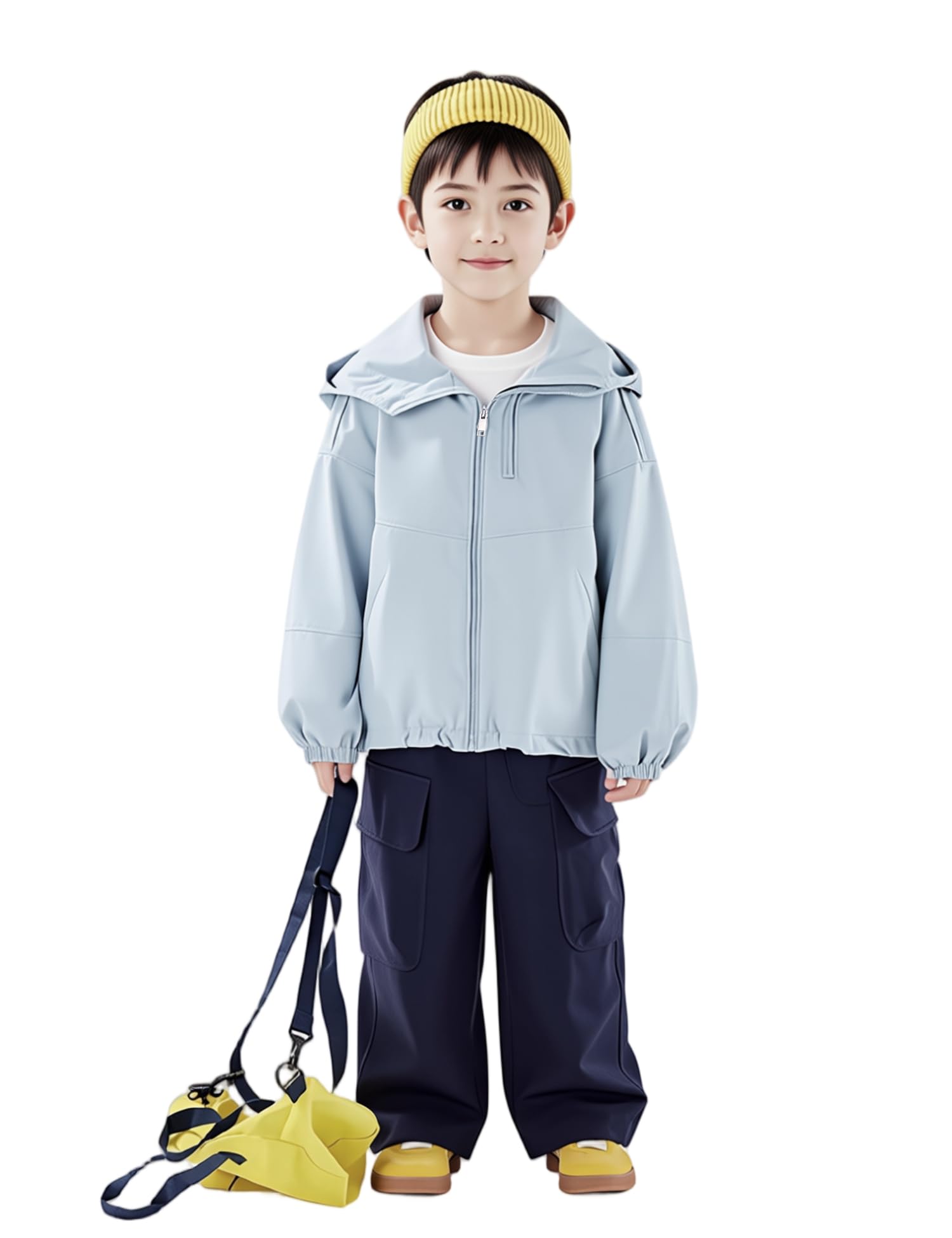 Venzina Kids Windbreaker for Outdoor Play with Adjustable Hood and Breathable Waterproof Fabric | 120CM Windproof Jacket