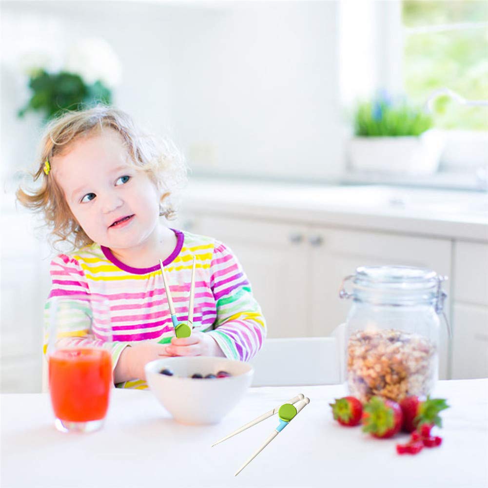 ELEPHANTBOAT Training Chopsticks for Kids 1–6 Years with Detachable Aid | ABS Pink and Green