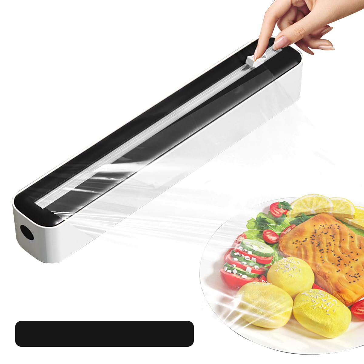 HASTHIP Food Film Roll Dispenser for Kitchen with Bi Directional Cutter and Magnetic Base | Fits 11.81 Width Rolls