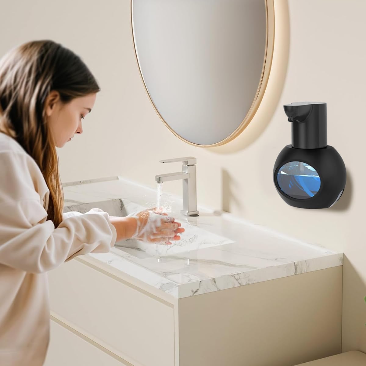Supvox Automatic Soap Dispenser 420ml for Bathroom and Kitchen with 4 Modes USB Rechargeable Sensor | IPX5 Waterproof Touchless Hand Wash Design