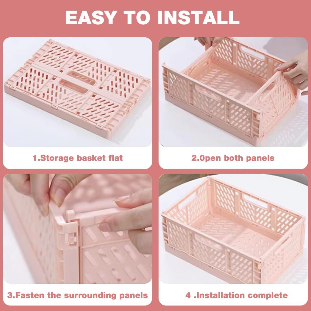 Supvox Desk Organizer Box for Office and Crafts featuring Collapsible Stackable Design | 15x9.8x5.7cm ABS 6-Color Storage