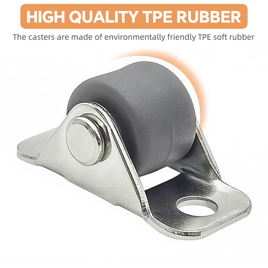 Serplex Caster Wheels for Models and DIY Projects featuring 0.5 in Straight Directional TPR Wheels | Includes Screw Kit