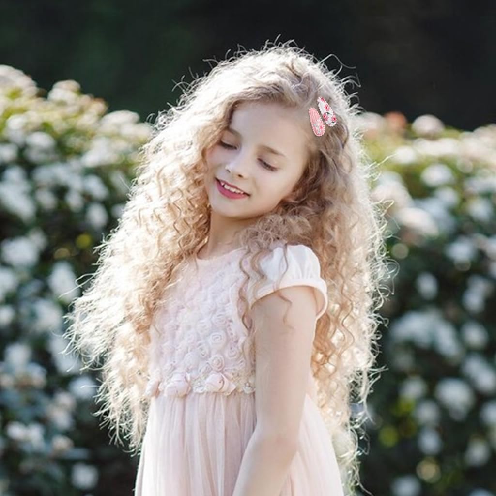 PATPAT Girls Hair Clips 20 Pcs 1.5 in Floral Print Metal and Cloth Barrettes for Toddlers | Cute Gift Set