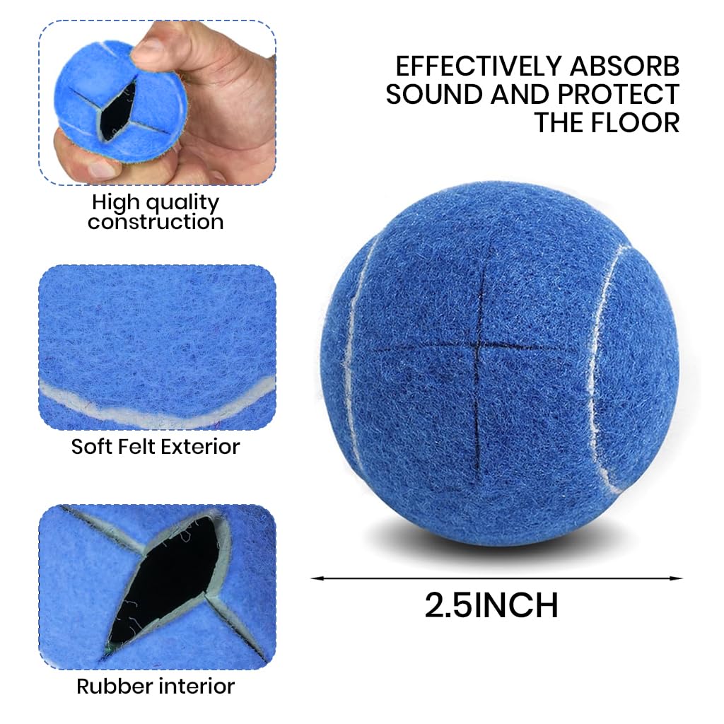HANNEA Tennis Balls for Walkers with Pre Cut Cross Openings 6.5cm Fit | Anti Skid Floor Protection