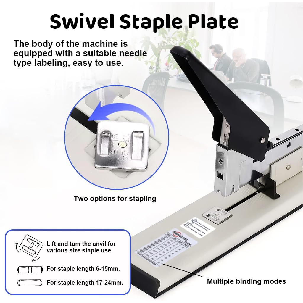 Climberty® Heavy Duty Stapler, 240 Sheet Capacity, 1000 Staples Included, Versatile for 8mm-24mm Lengths, All Metal Design for Durability