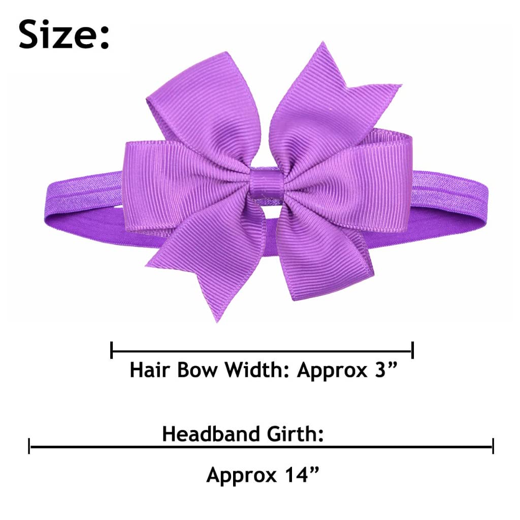 SANNIDHI Baby Hair Band Set for Girls with Satin Bowknot Elastic Design 20PCS Multicolor | Soft Secure Hold